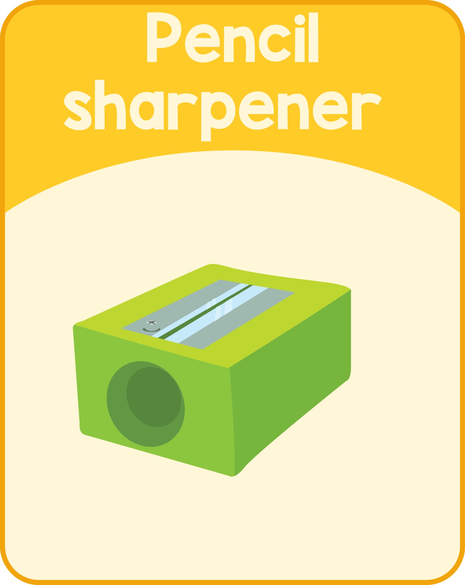 Educational English word card of sharpener 3222785 Vector Art at Vecteezy