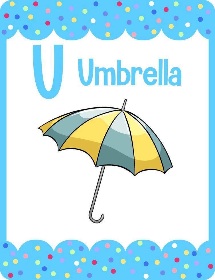 Vocabulary flashcard with word Umbrella 3222786 Vector Art at Vecteezy