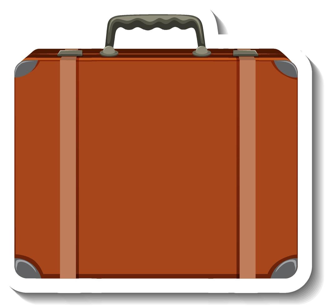 Leather suitcase cartoon sticker vector