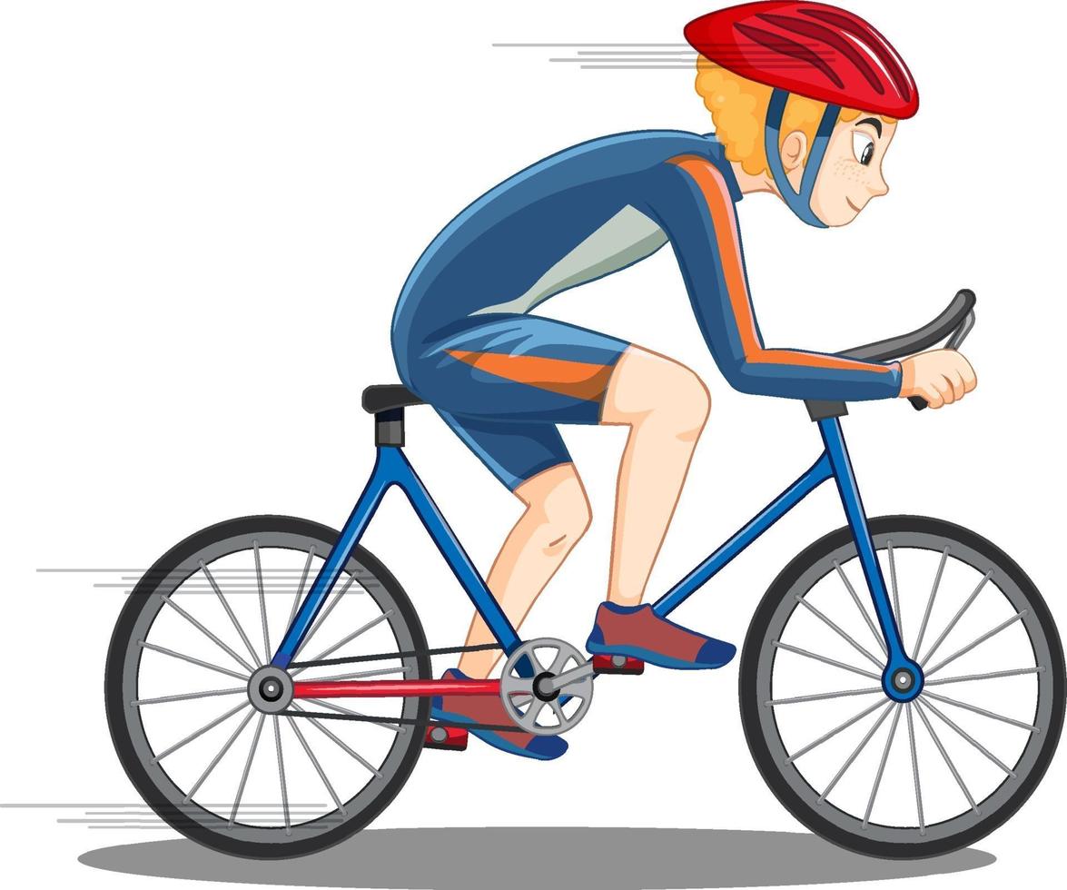 A cyclist man riding a bicycle isolated vector