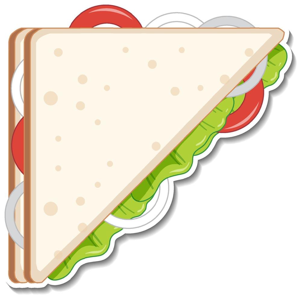 Triangle sandwich sticker on white background vector