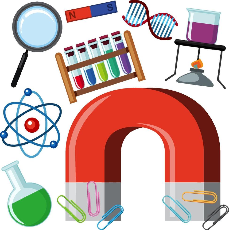 conjunto de herramientas de aprendizaje de ciencias vector