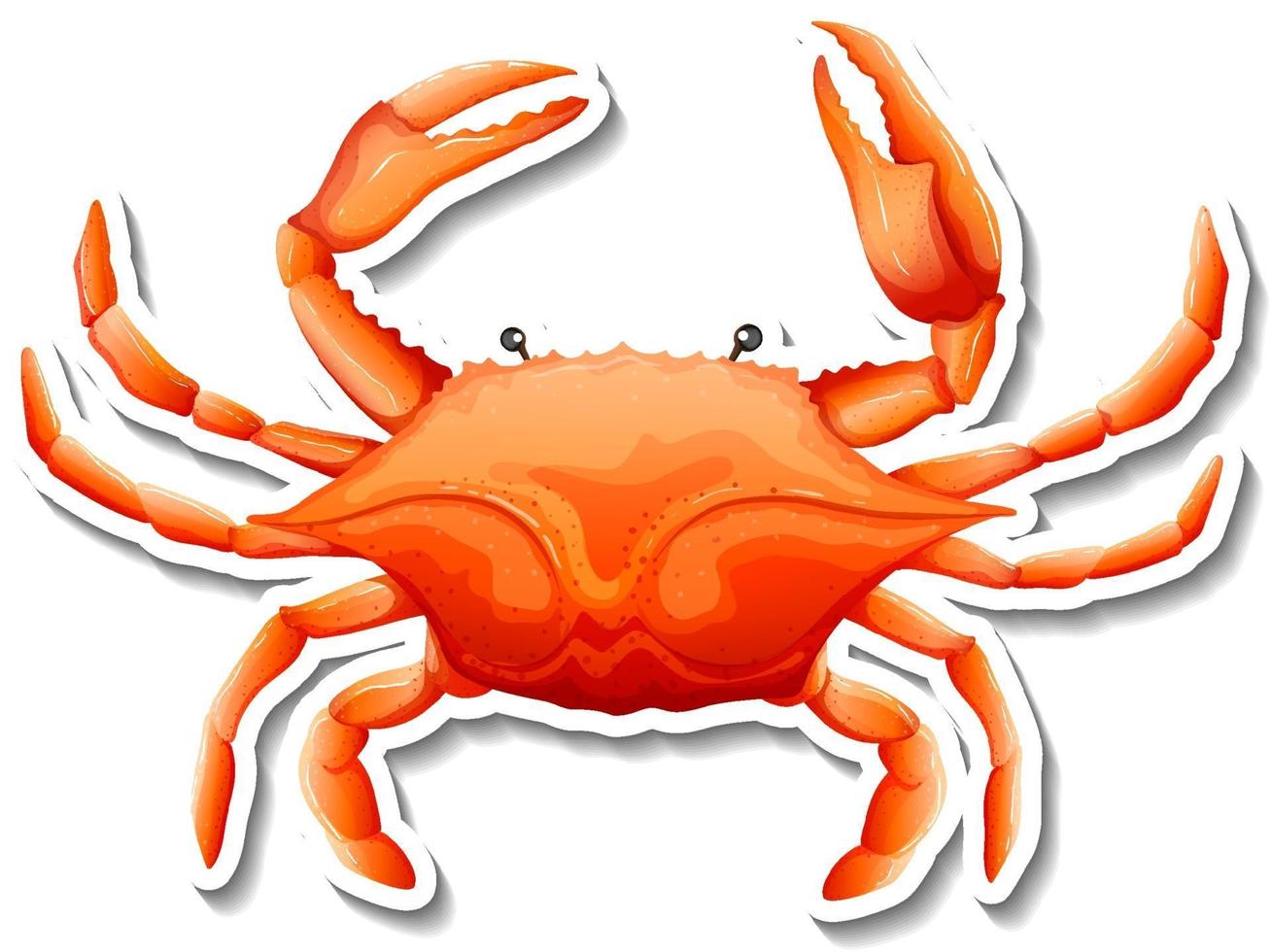 Crab sea animal cartoon sticker vector