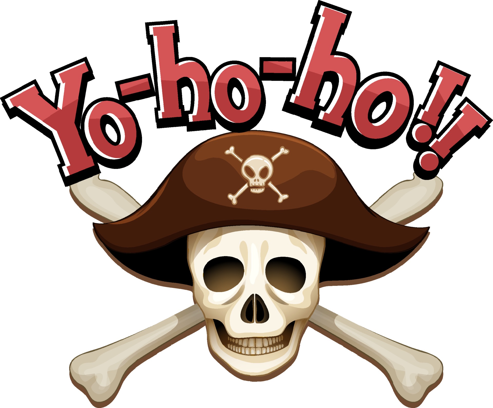 Pirate concept with Yohoho word banner and skull crossbones 3223052
