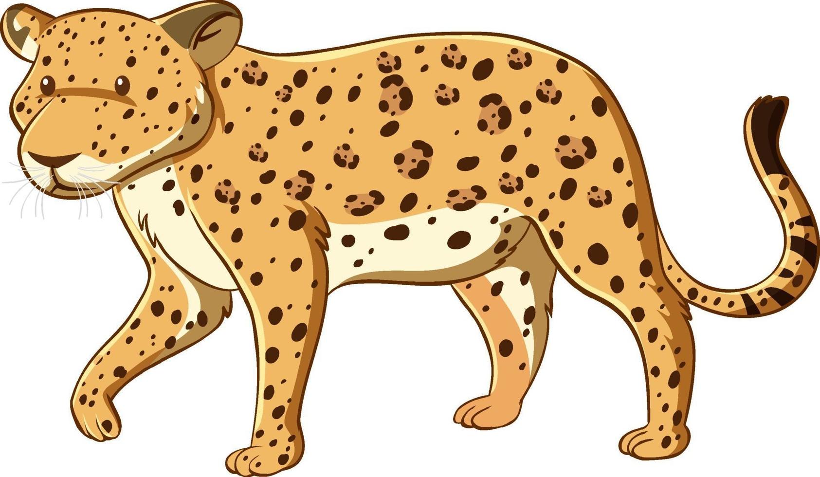 estilo de dibujos animados de leopardo aislado sobre fondo blanco vector