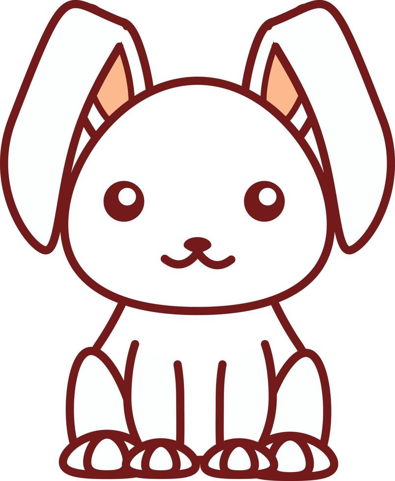 Ilustración de vector de conejo lindo