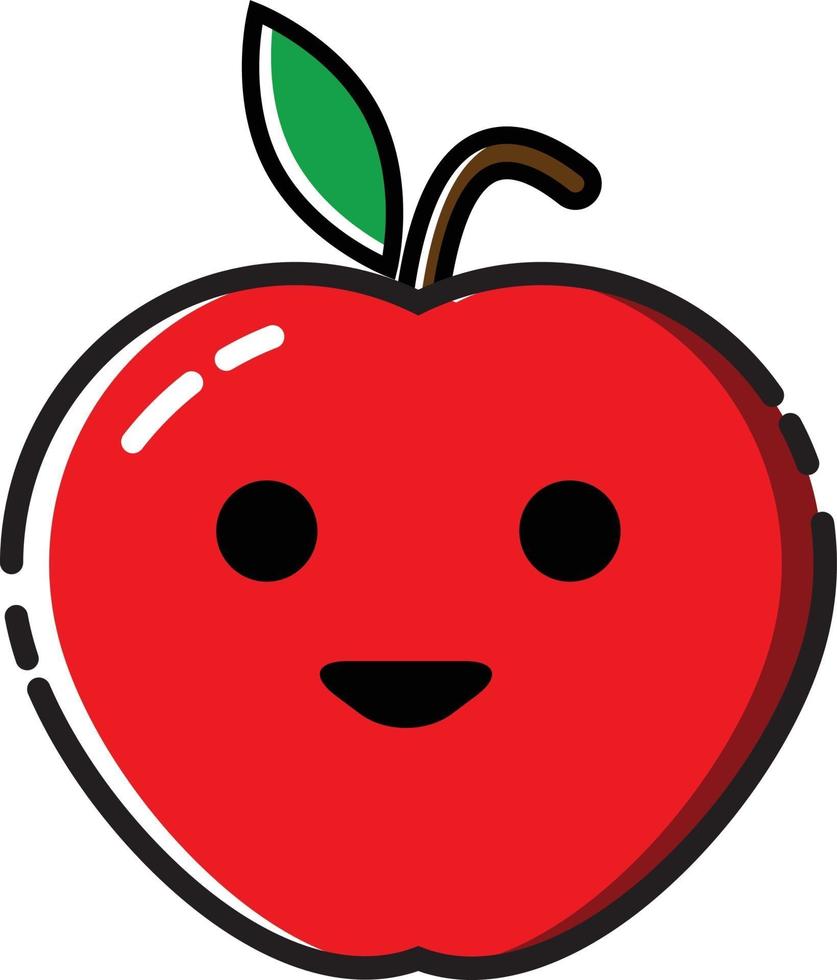 Ilustración de vector de manzana feliz