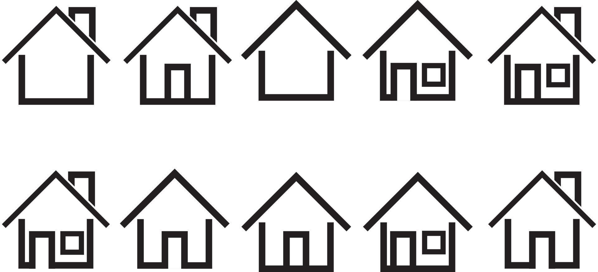 set of house icon vector illustration