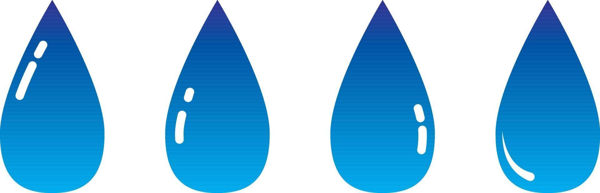 set of blue water drops vector illustration