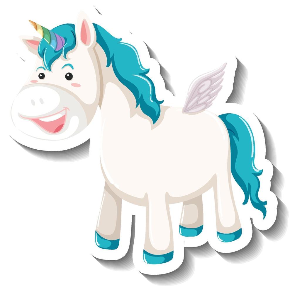 Cute pegasus standing pose on white background vector