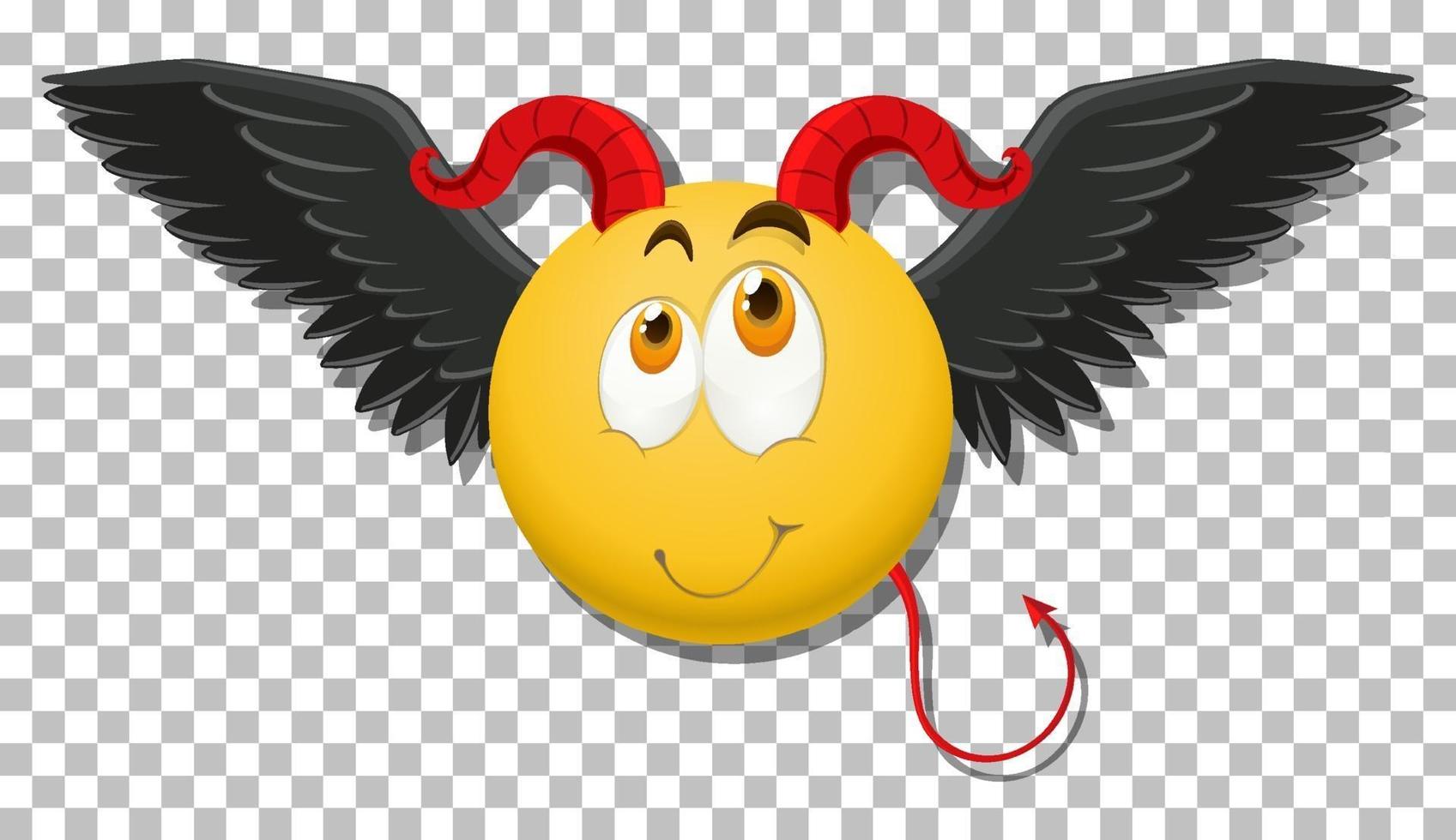 Devil emoticon with facial expression vector