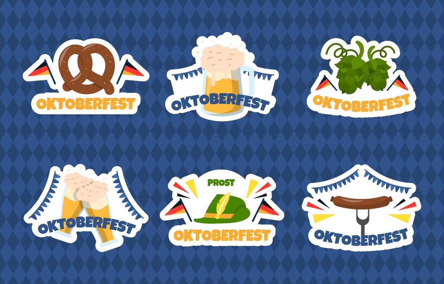 Oktoberfest Sticker Collection vector