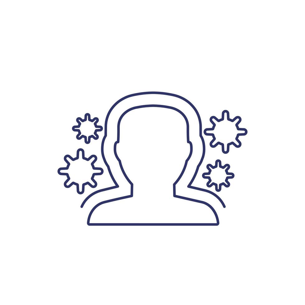 immune system and immunity line icon vector