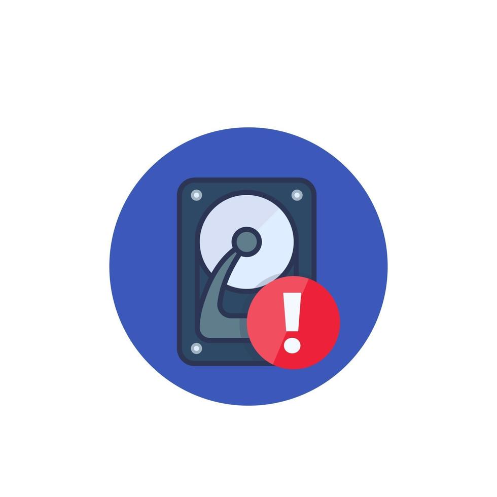 HDD, hard drive notification icon vector