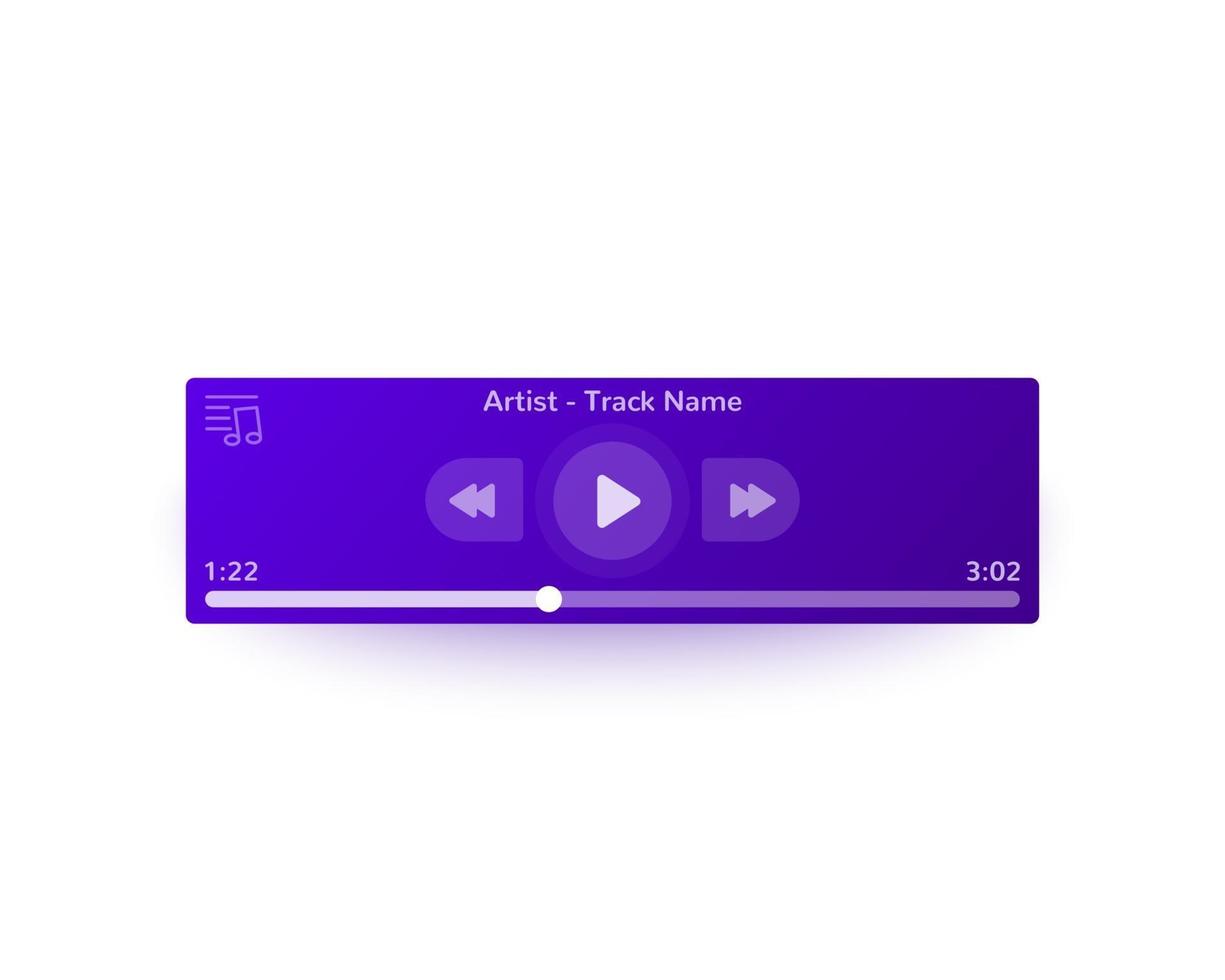 Music player ui, mobile interface design for web vector