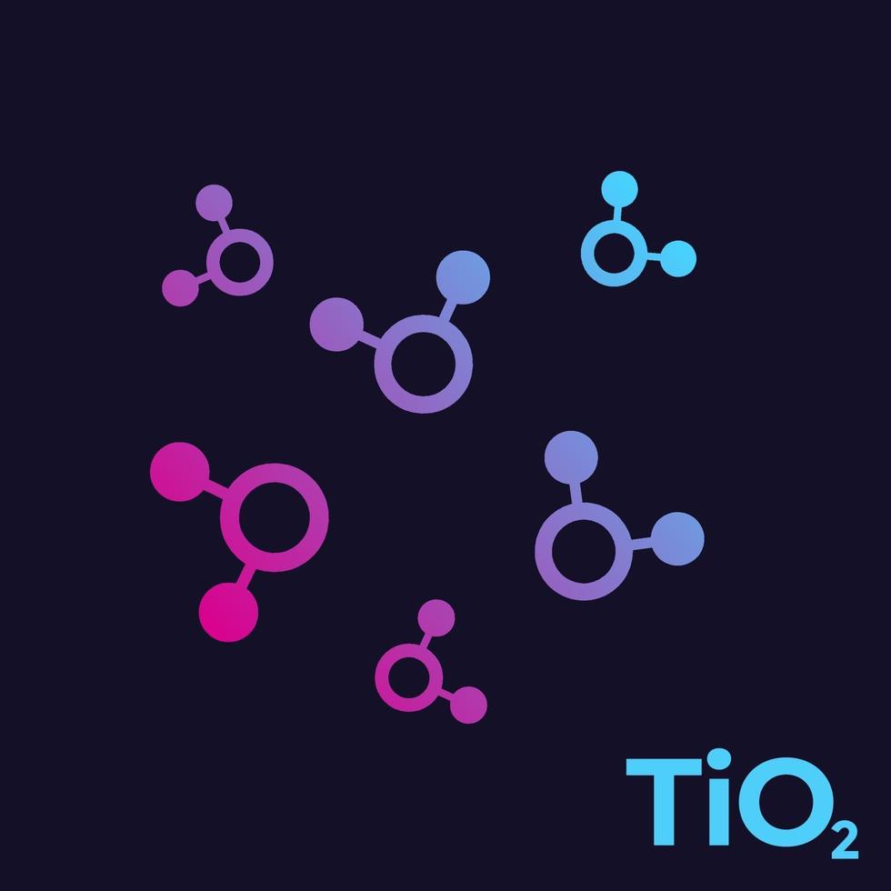 titanium dioxide, TiO2 molecules vector