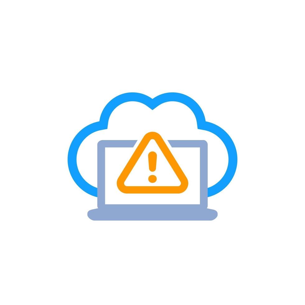 icono de advertencia con nube en blanco vector