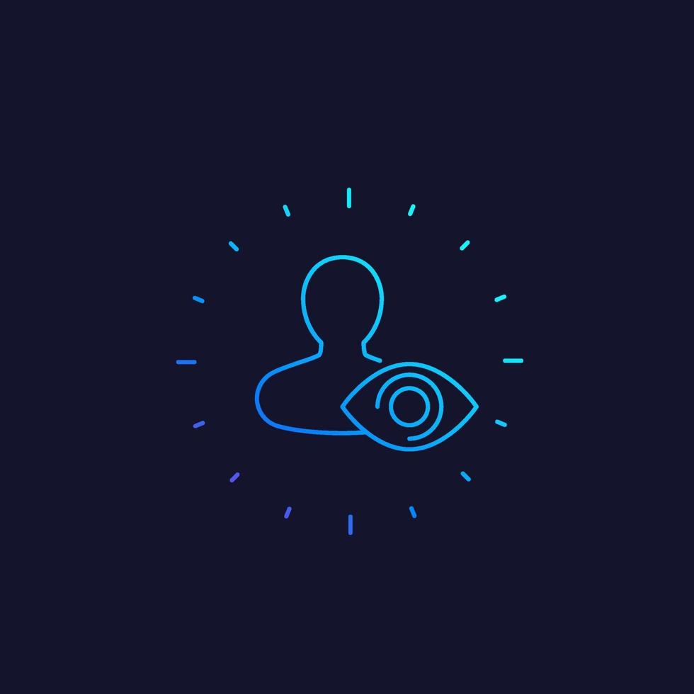 viewer, spectator line vector icon