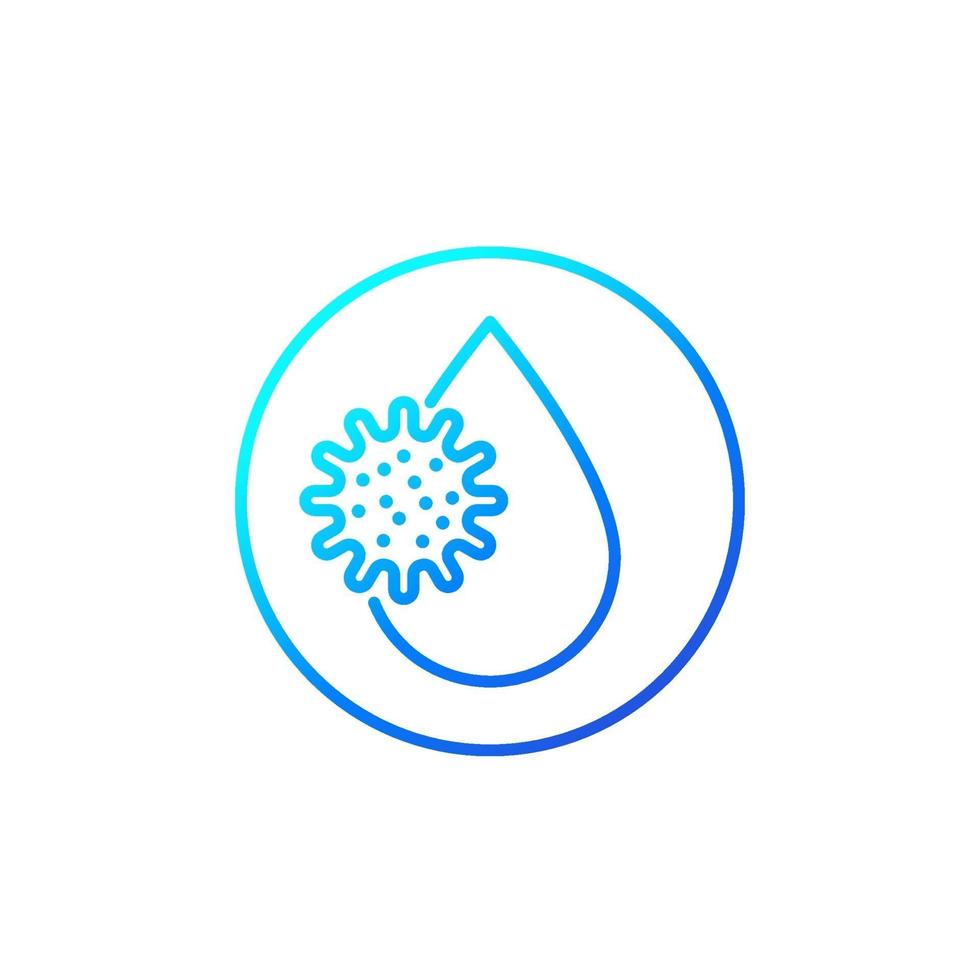 virus and water drop line icon vector