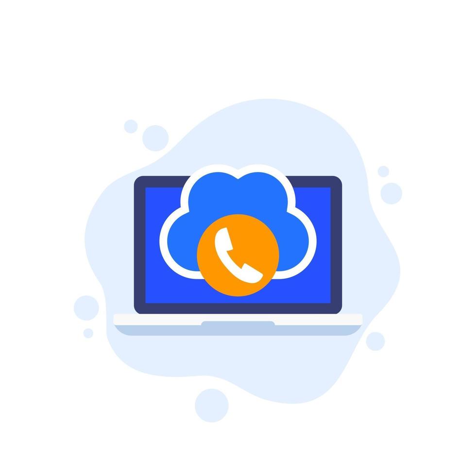 Voip telephony call icon, vector