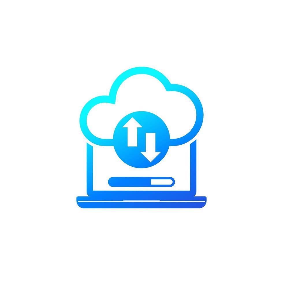 cloud storage for backup icon on white vector