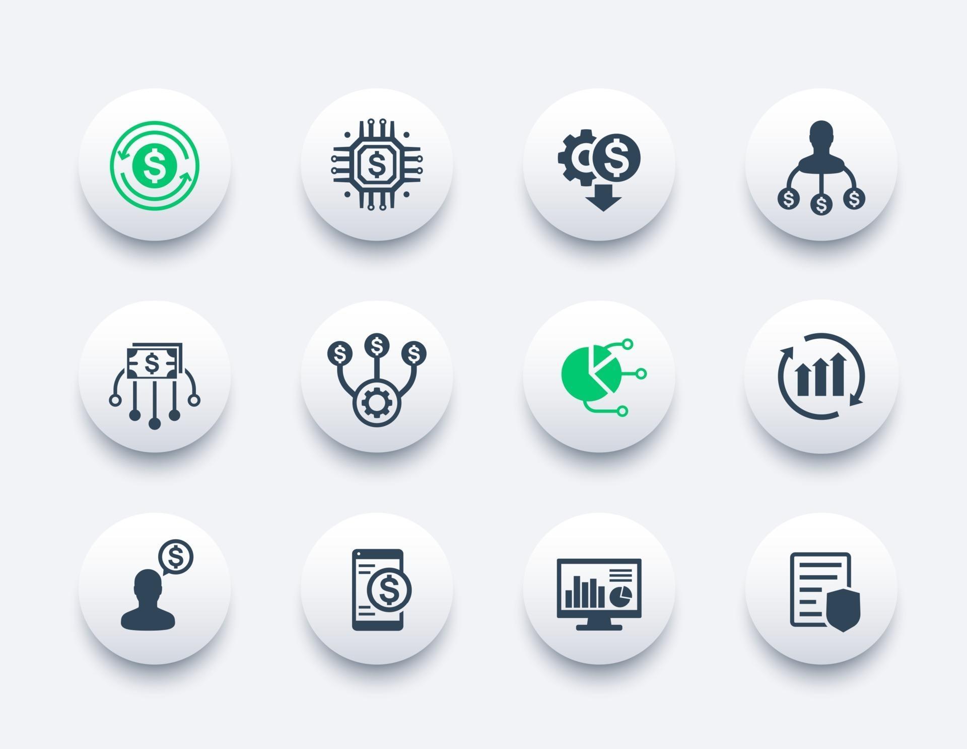 finance management, financial planning icons set 3223429 Vector Art at