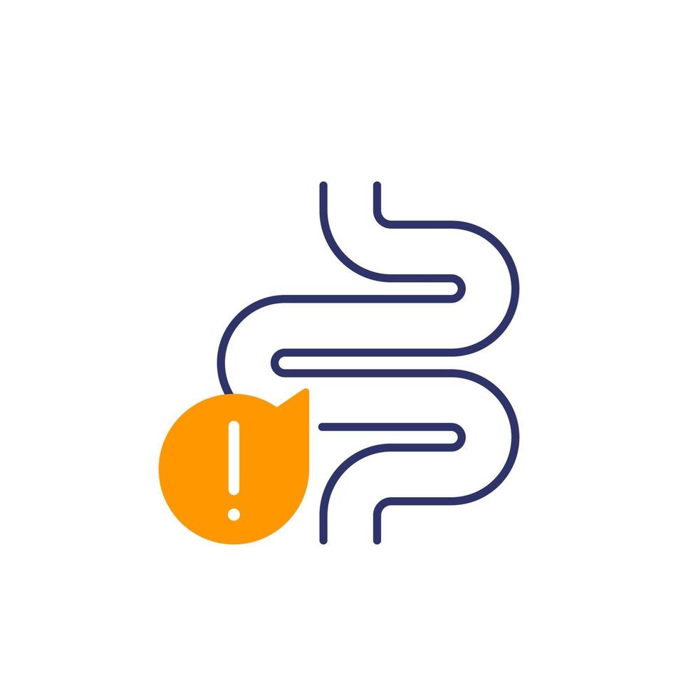 constipation in bowel icon, vector