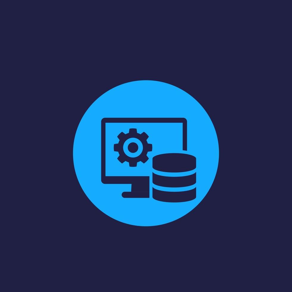 database and computer vector icon