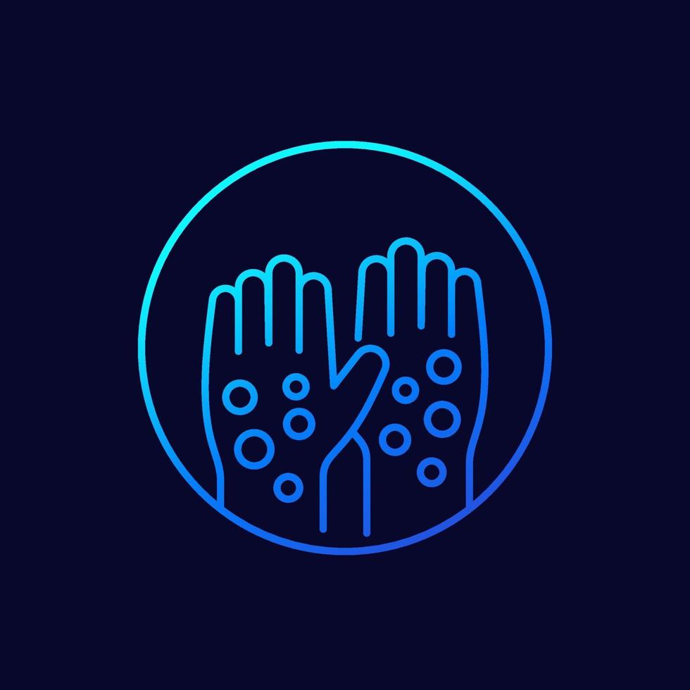 psoriasis, rash line vector icon