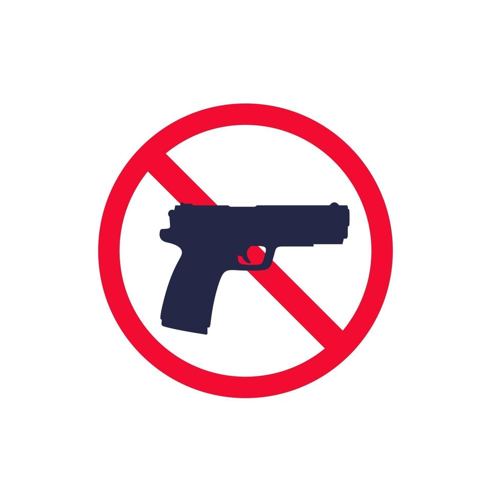 no guns sign with a pistol vector