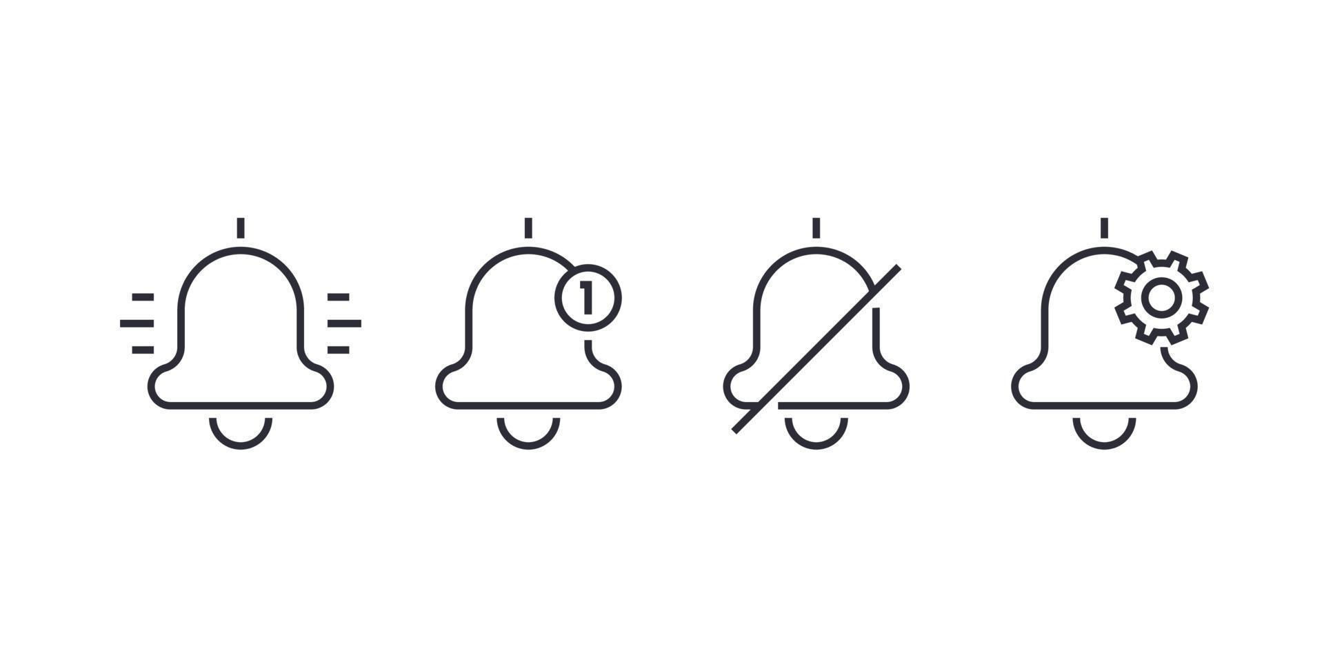 Notification line vector icons