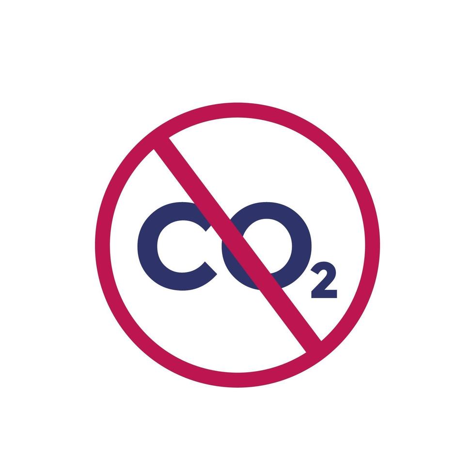 No co2, stop carbon emissions sign vector