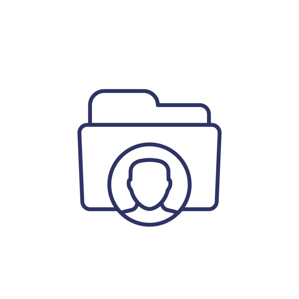 Personal data folder line icon vector