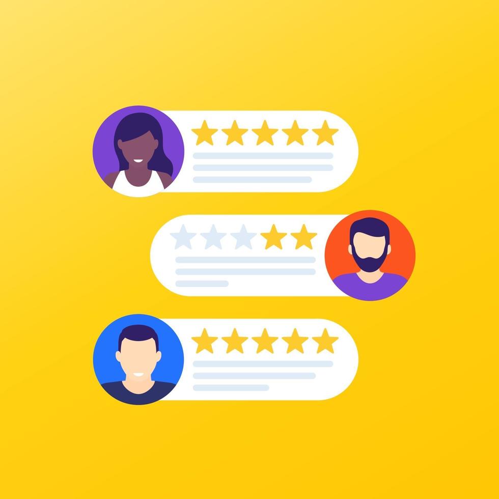 Customer reviews and feedback, vector