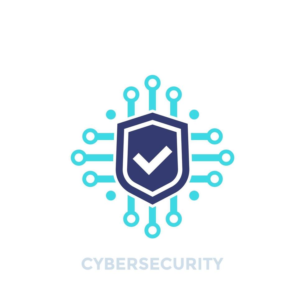 cyber security, data protection vector logo on white