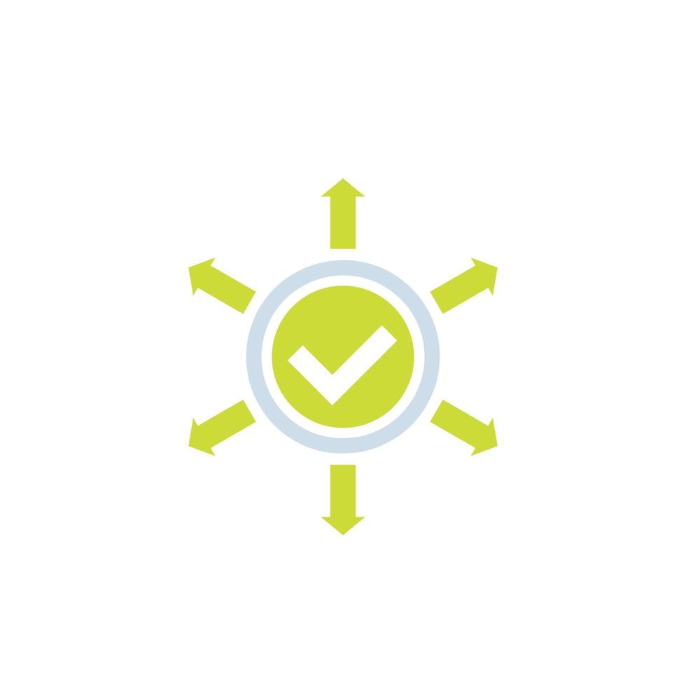 checkmark with arrows vector icon