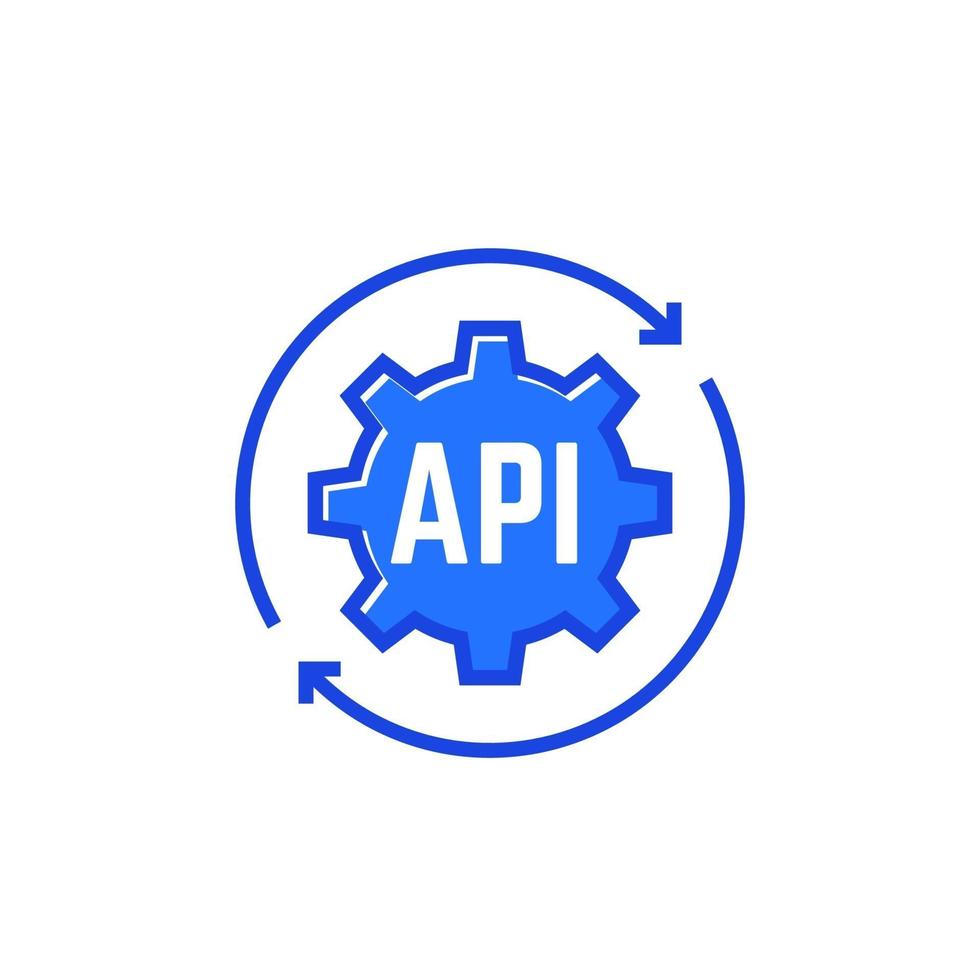 api technology icon on white, vector