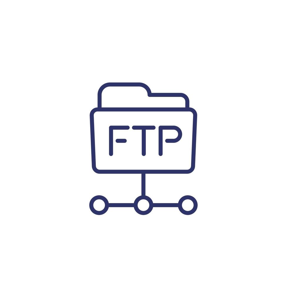 ftp folder line icon on white vector