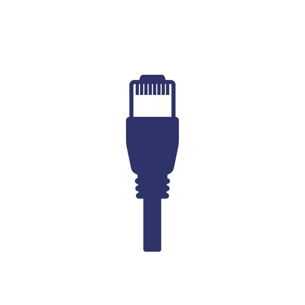 ethernet cable with a plug icon vector