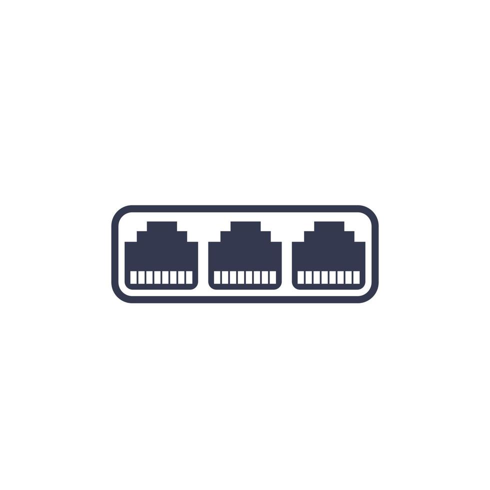 puertos ethernet, vector de sockets rj45