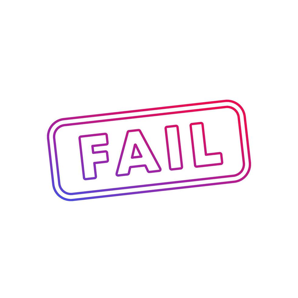 Fail stamp on white, line vector