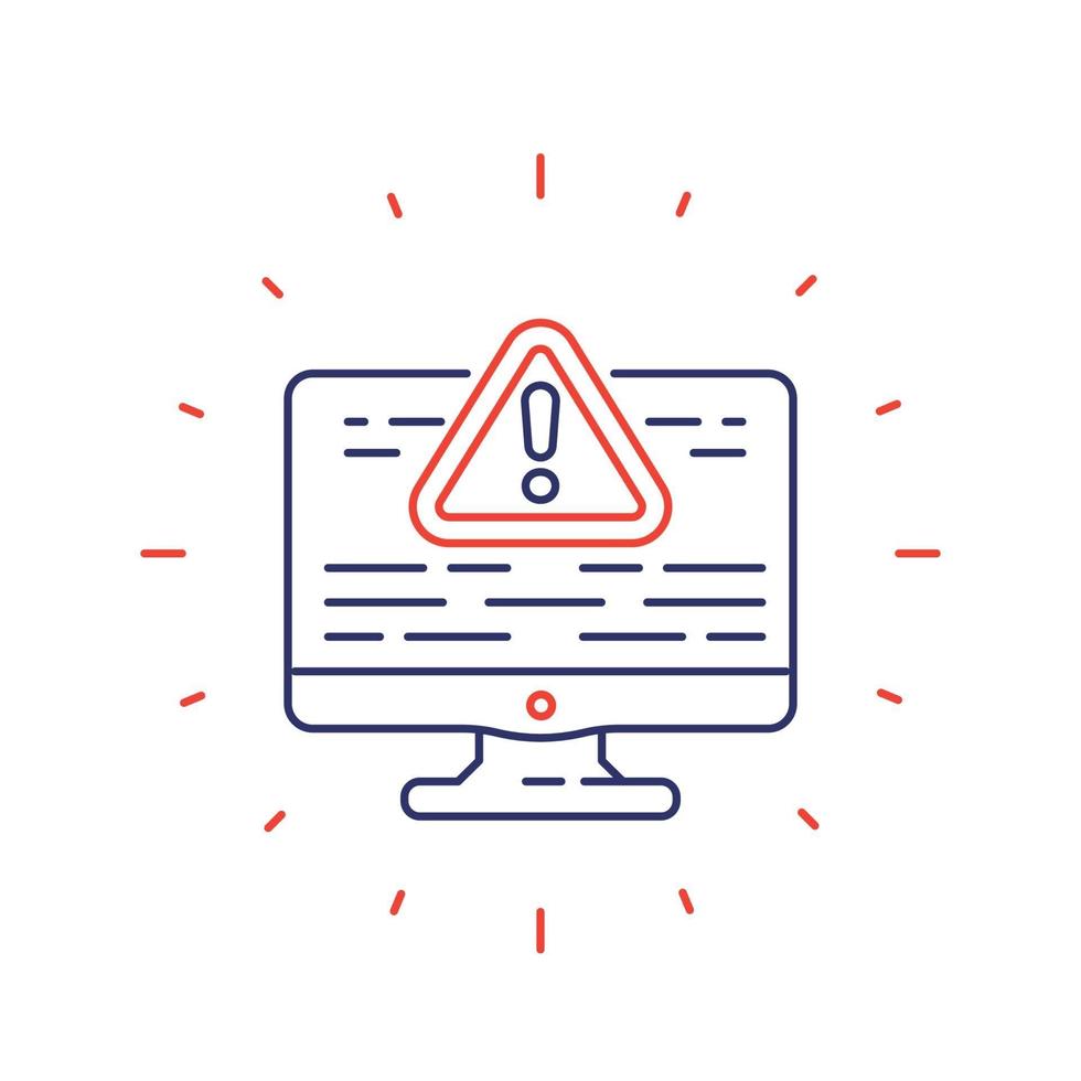 Error report line icon on white vector