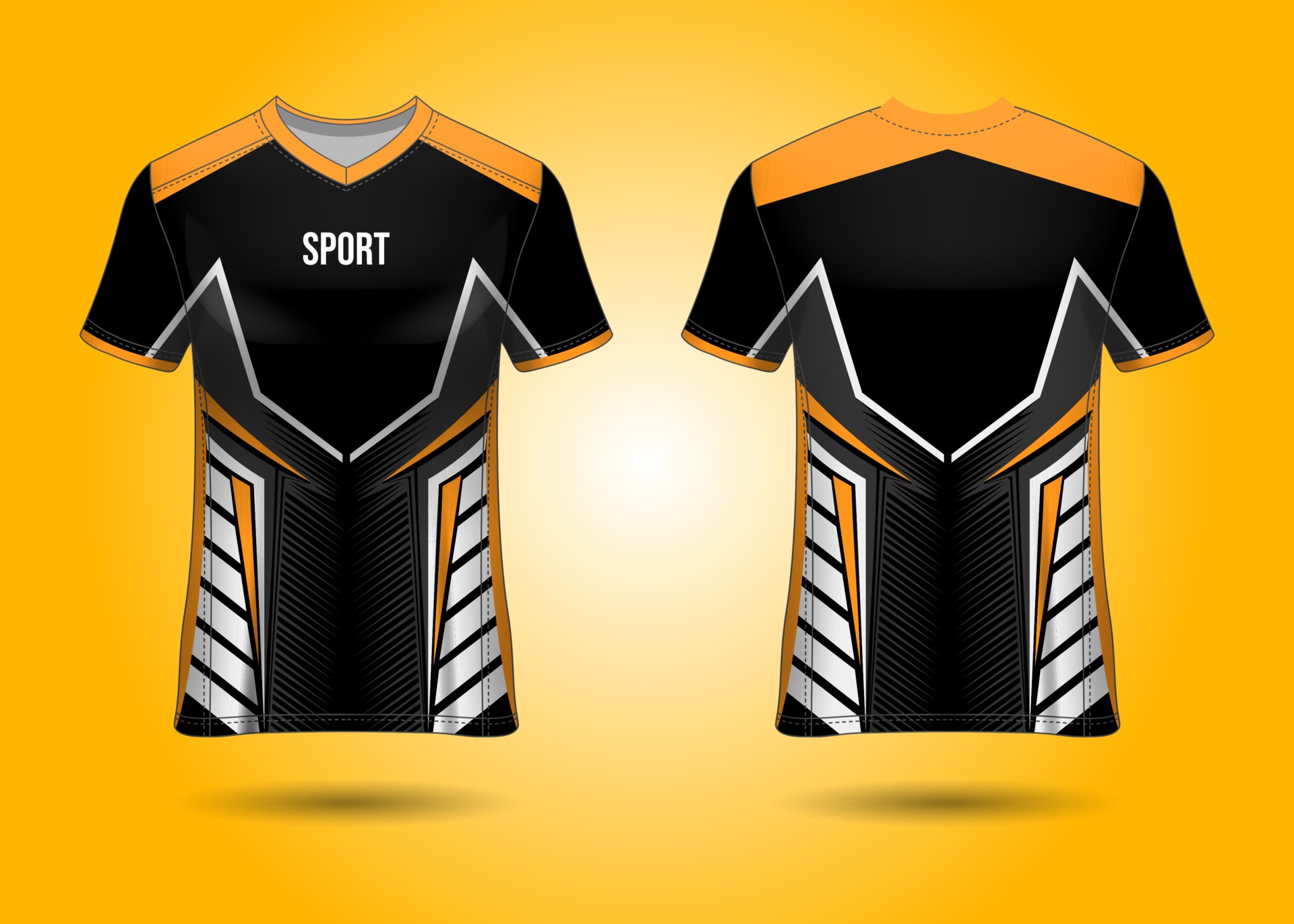 T Shirt Sport Design Racing Jersey Uniform Front And Back View