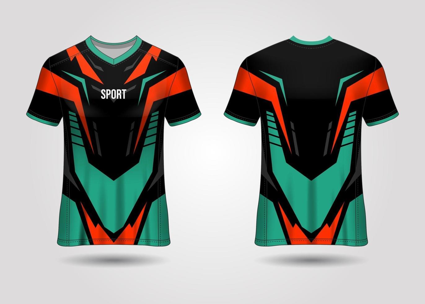 T-Shirt Sport Design. Racing jersey. uniform front and back view. vector