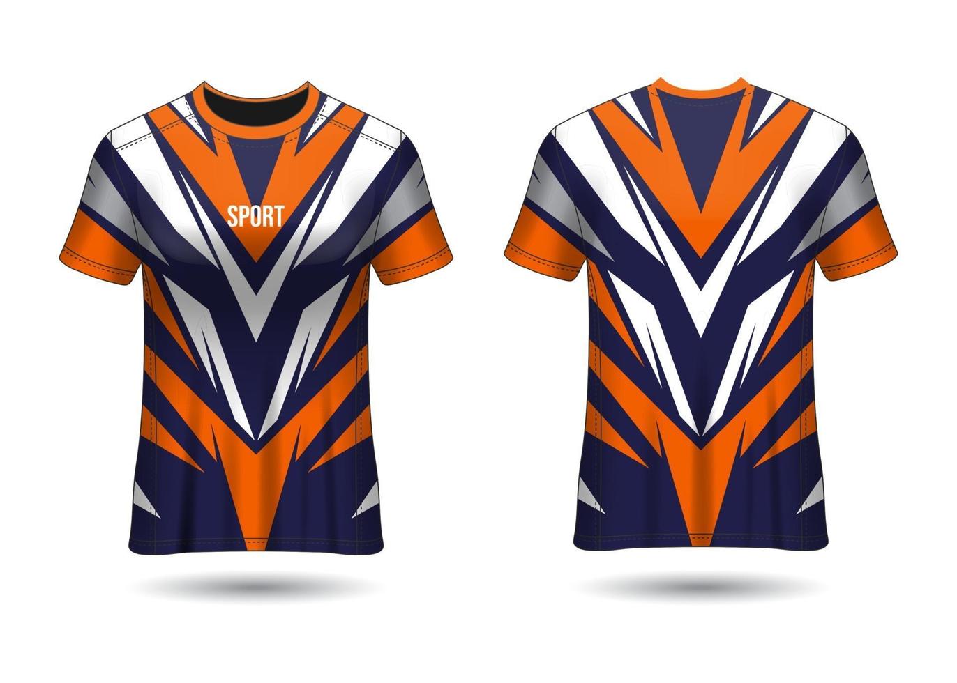 T-Shirt Sport Design. Racing jersey. uniform front and back view. vector