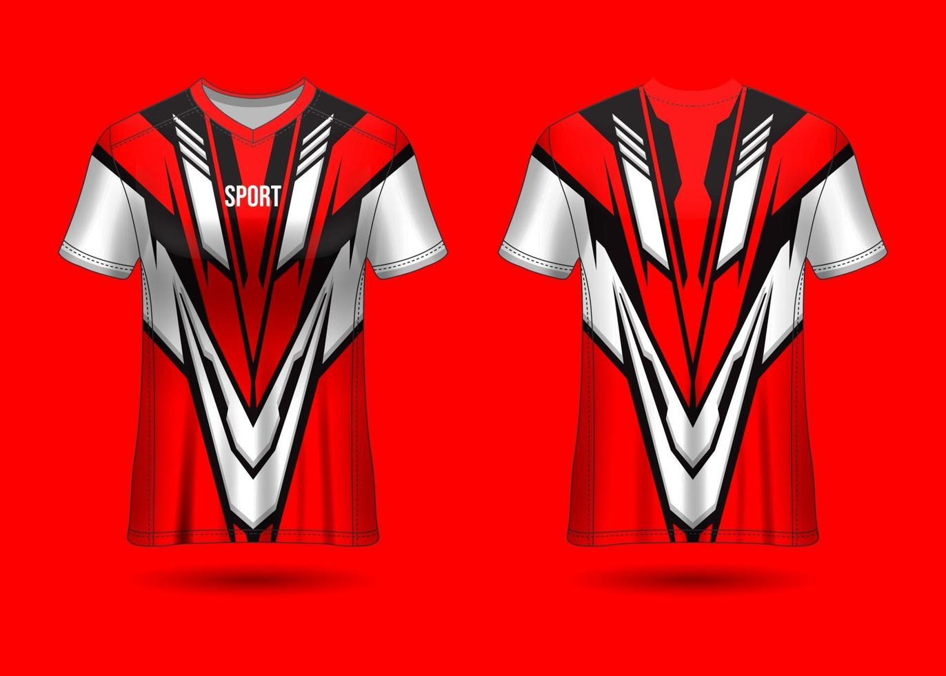 T-Shirt Sport Design. Racing jersey. uniform front and back view. vector