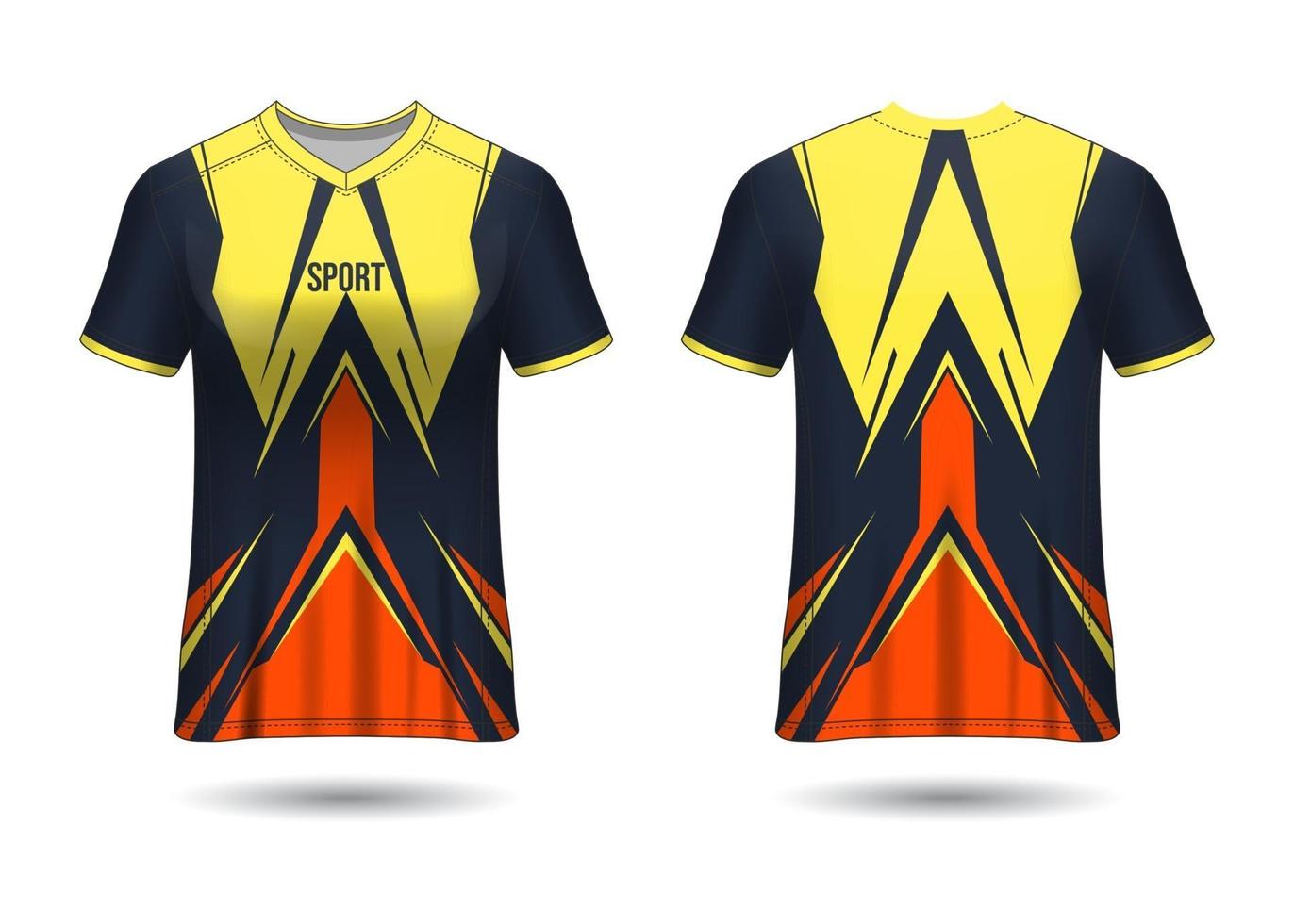 T-Shirt Sport Design. Racing jersey. uniform front and back view. vector