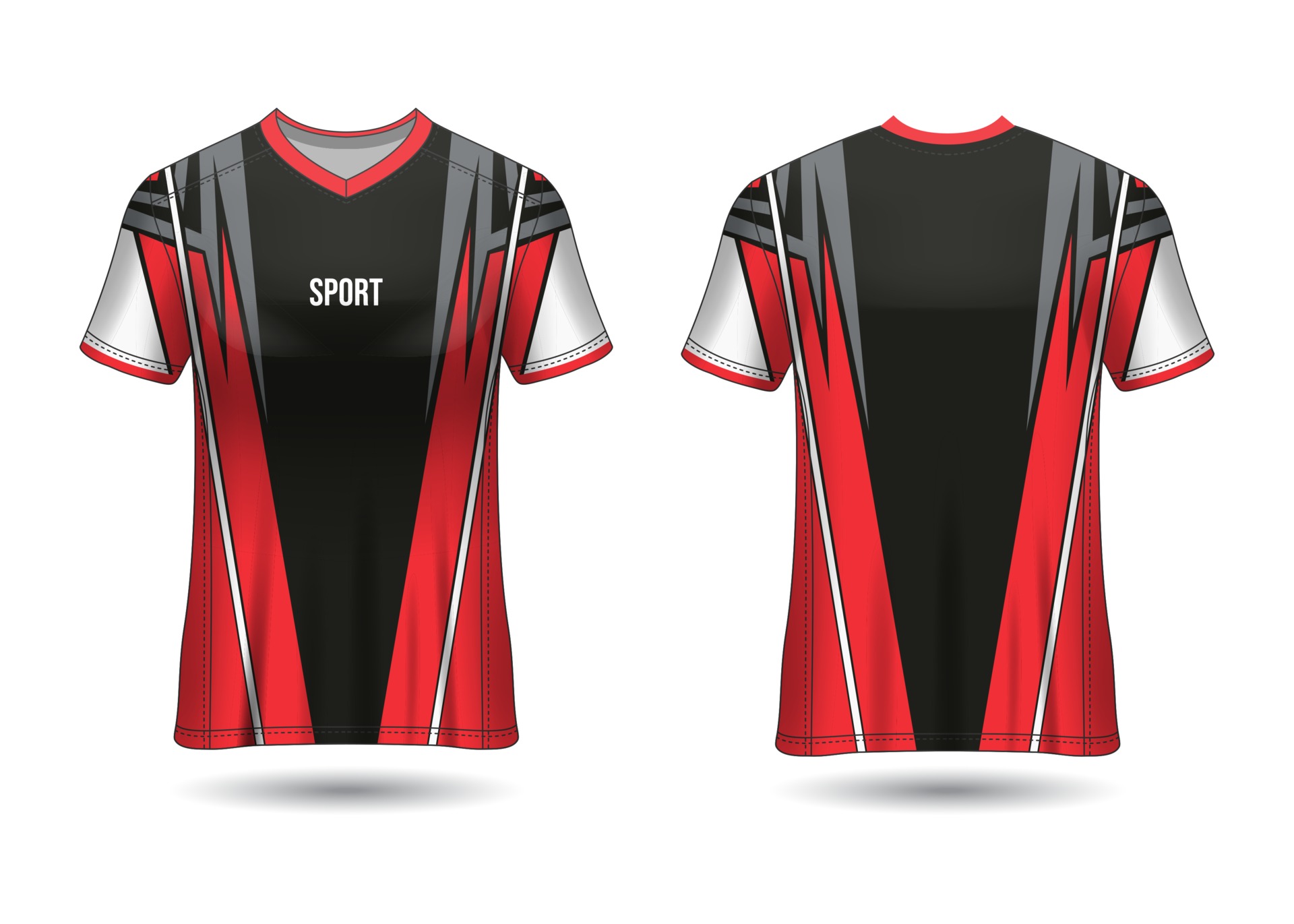 T-Shirt Sport Design. Racing jersey. uniform front and back view ...
