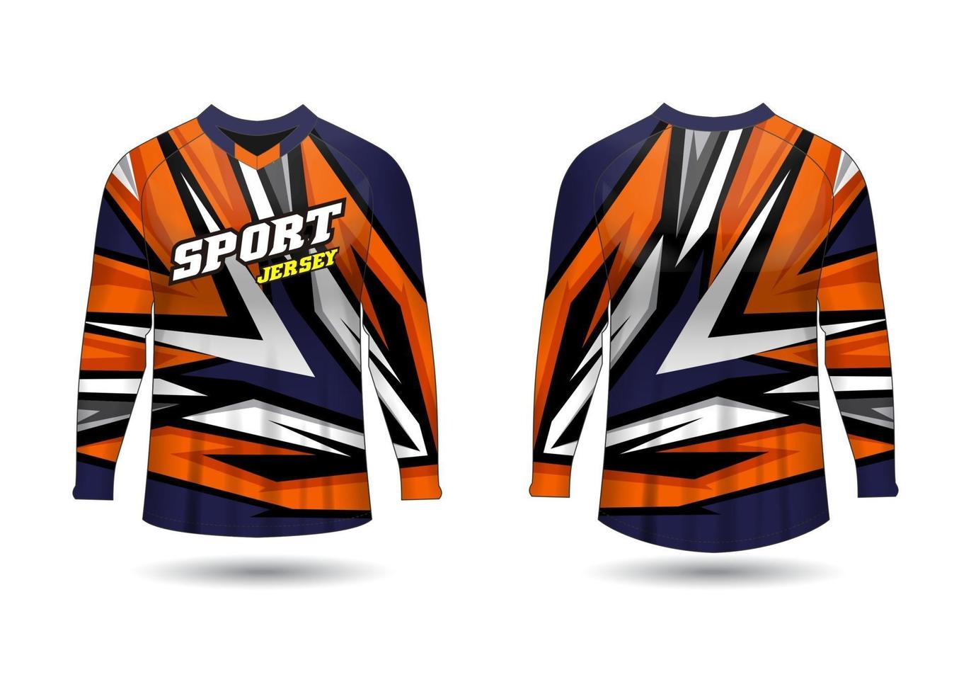 diseño de camiseta deportiva. maillot de carreras. vista frontal y trasera uniforme. vector