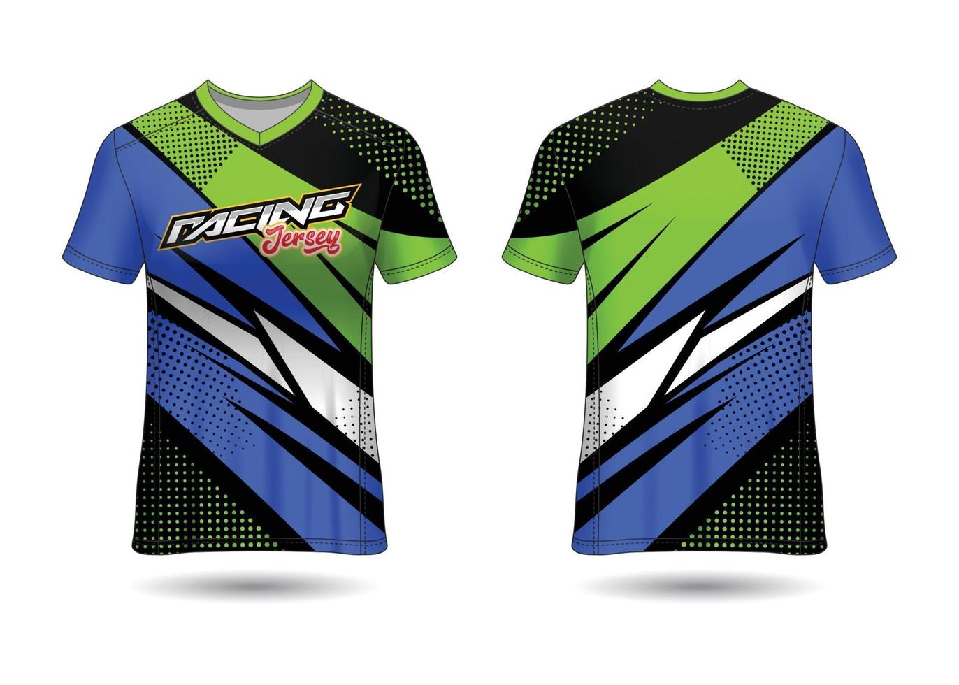 diseño de camiseta deportiva. maillot de carreras. vista frontal y trasera uniforme. vector